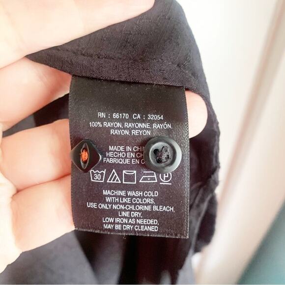 Anthropologie HD In Paris Carmina Tie Waist Tunic Top Dress Black Size Medium M - Picture 7 of 12